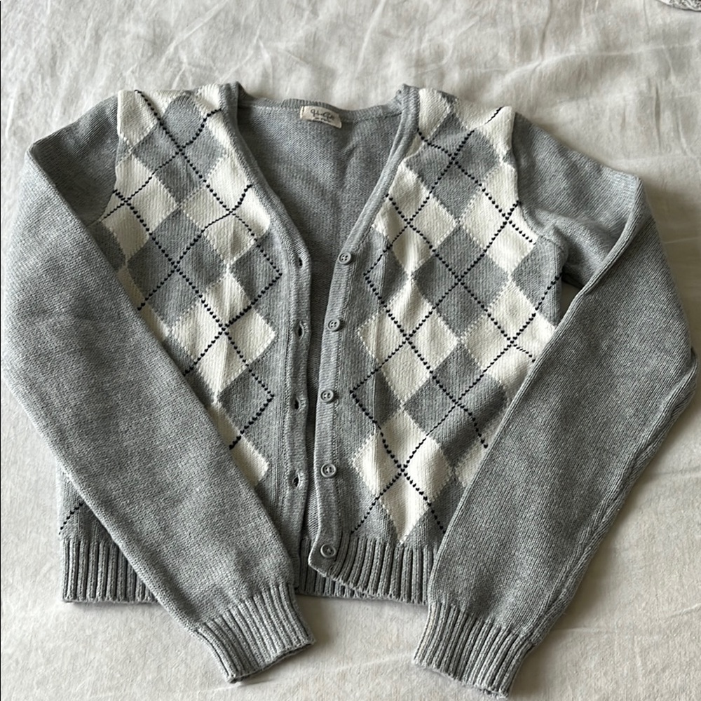 Gray Argyle Women's Sweater
